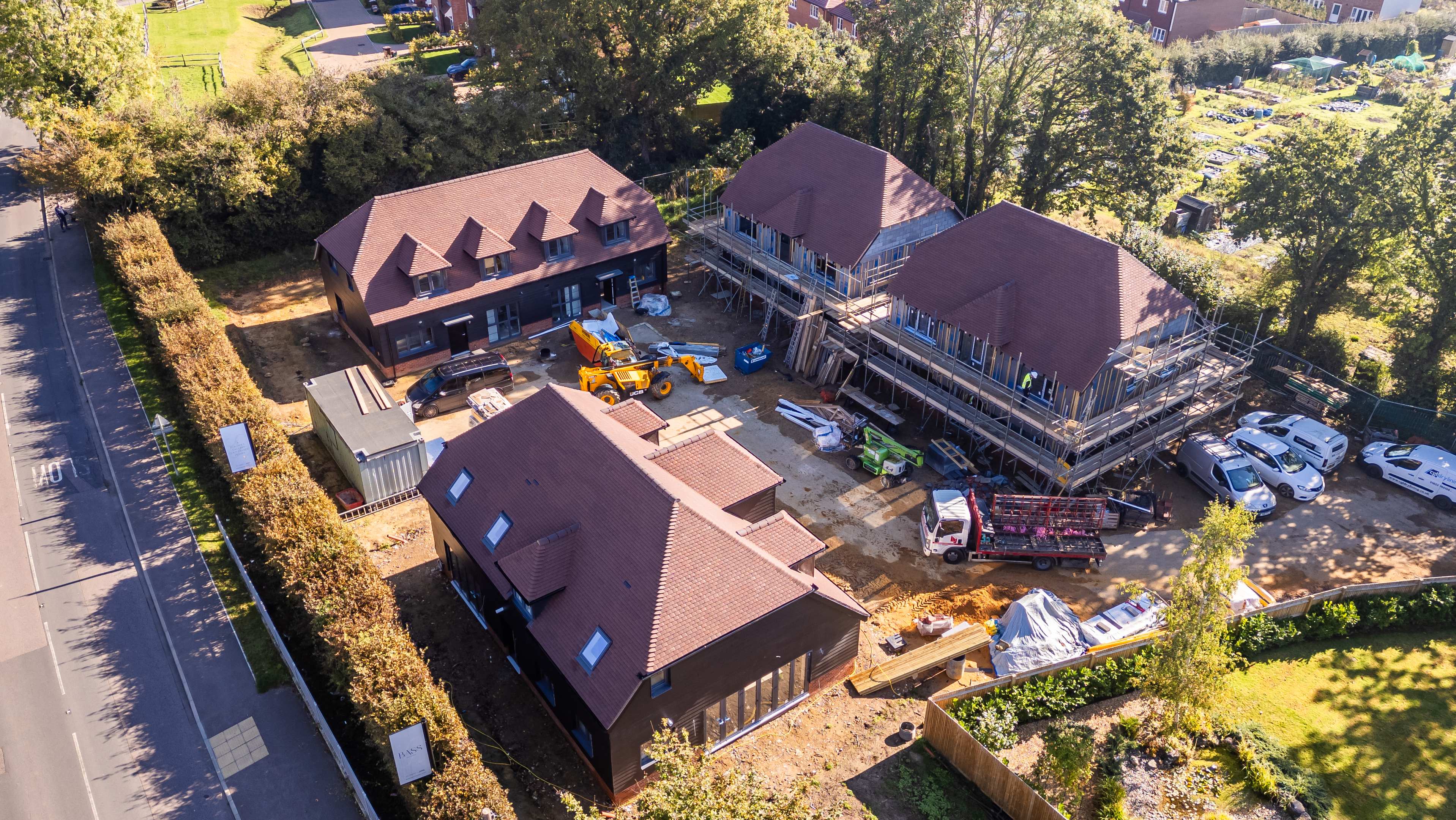 Active housing construction showing implementation of planning permission
